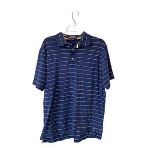 Vineyard Vines Striped Cotton Soft Polo Shirt Purple Blue Size Large